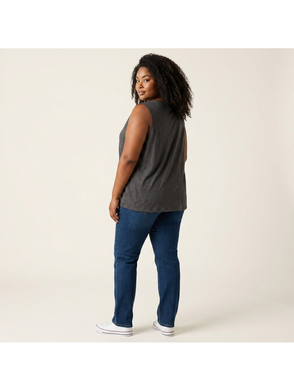 New Just Be ... Blouse Women XL Black Sleeveless Wide Strap Pockets Casual Solid - Picture 2 of 9